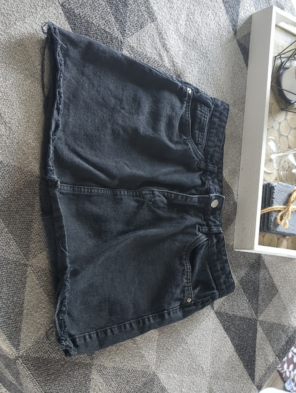 Women’s High-Rise Black Denim Skirt